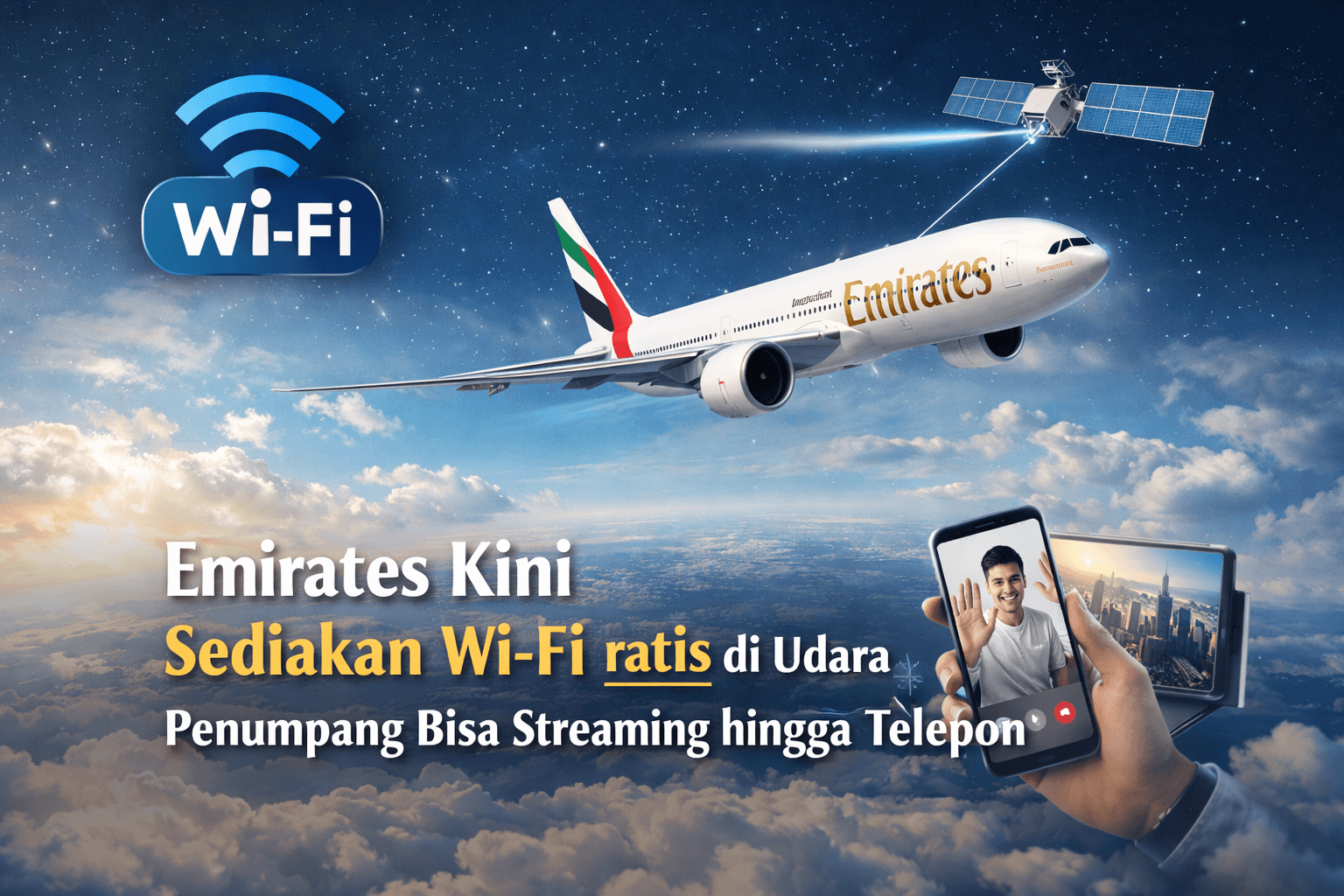 Bagaimana Caranya Bisa Streaming dan Telepon Pakai Pesawat Emirates
